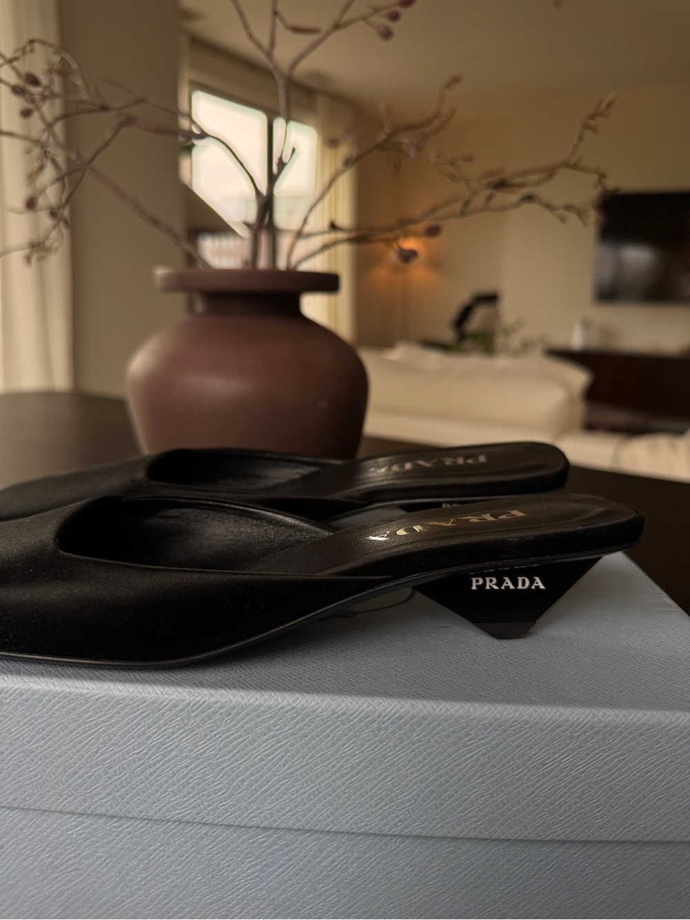 Prada Satin Square Toe Mules - Picture 7 of 8